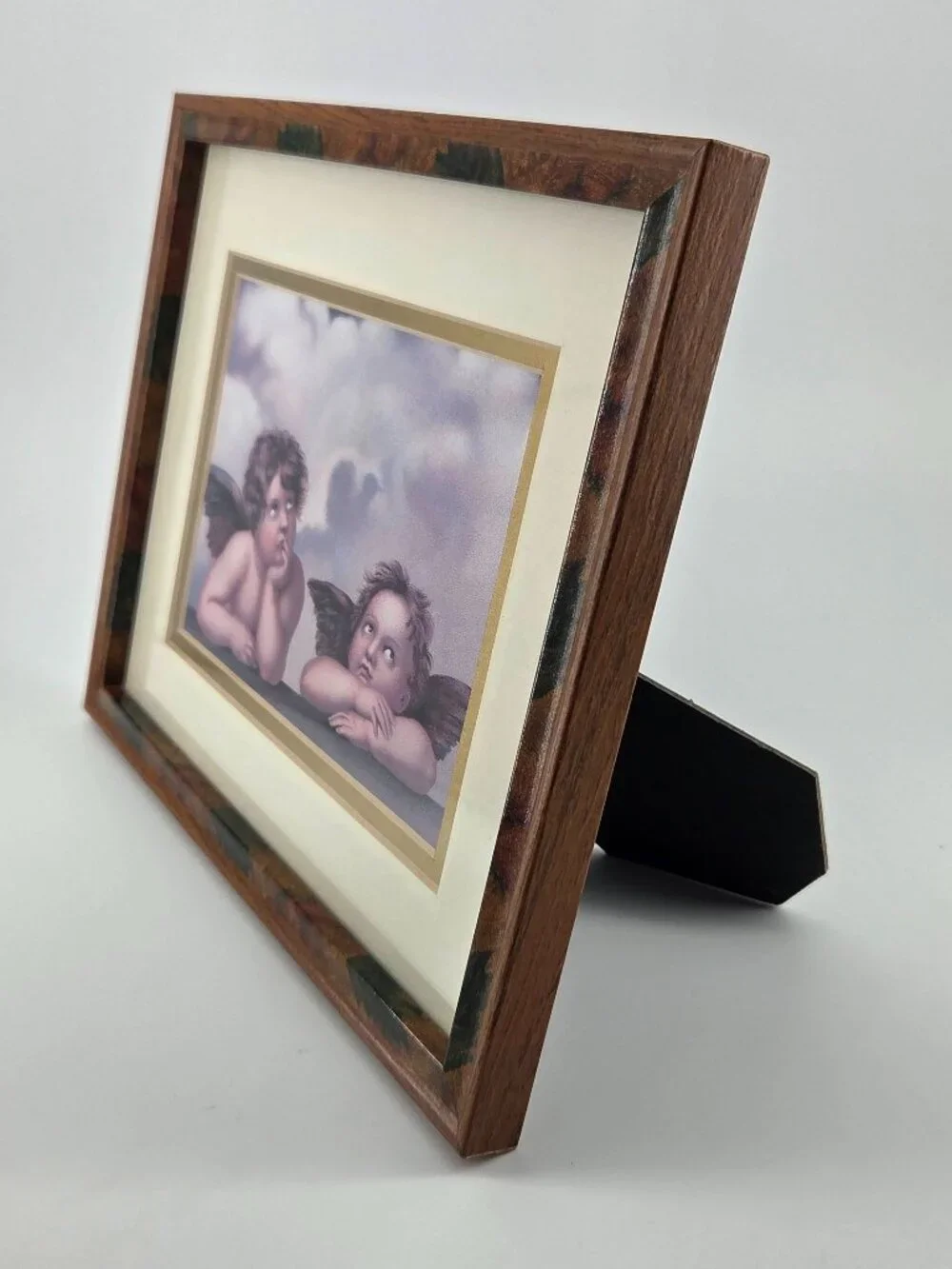 Framed Raphael Cherubs Renaissance Vintage Print Floral Wood Frame Art 👼✨